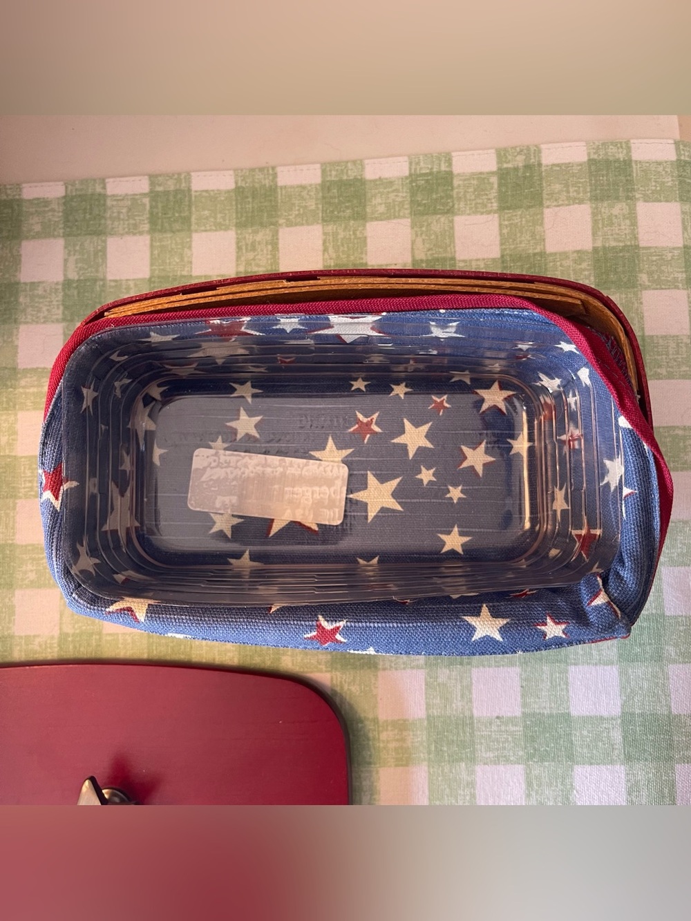Longaberger All American Celebrations Caddy Basket 2010 Star Lid Liner Protector - Picture 4 of 6